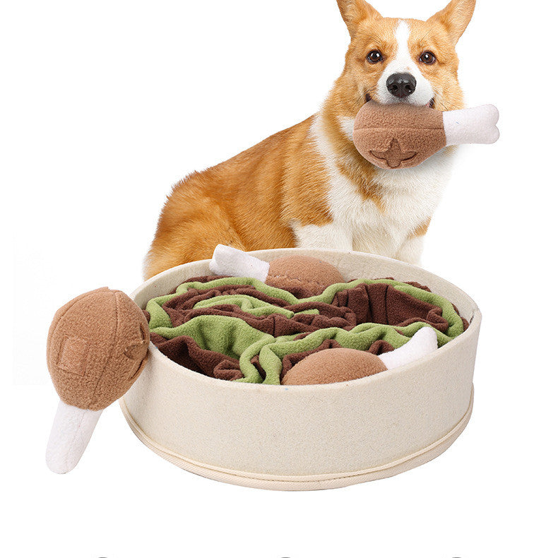 Dog Relieving Chicken Leg Bucket  Hide Food Sniff Toys