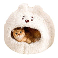 Load image into Gallery viewer, Semi Closed Pet Cat And Dog Sleeping Plush Cute Bear Warm Large Velvet Nest
