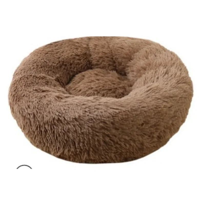 Donut Dog Bed Warm Soft Long Plush Bed For Small Large Dog Washable Sofa Cushion