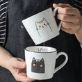 Load image into Gallery viewer, Breakfast Ceramic Milk Coffee Cup Couple Personality Creative Cartoon Cats
