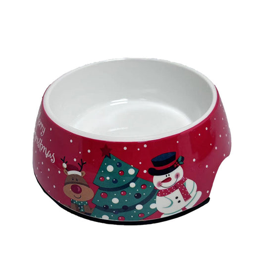 Christmas Dog Pet Bowl Stainless Steel Double Layer Bowl