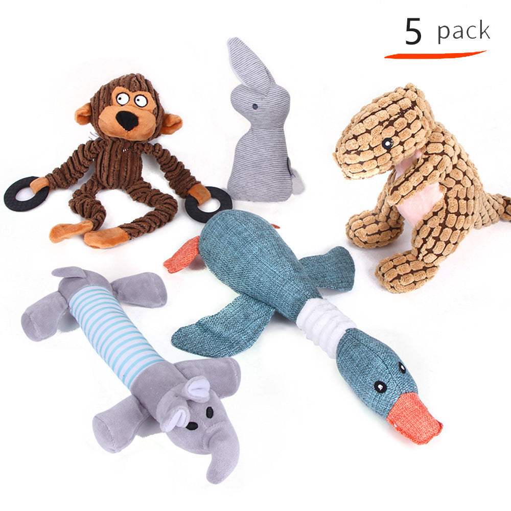 Pet Dog Cotton Rope Bite Resistant Plush Teeth Cleaning Toy Sets