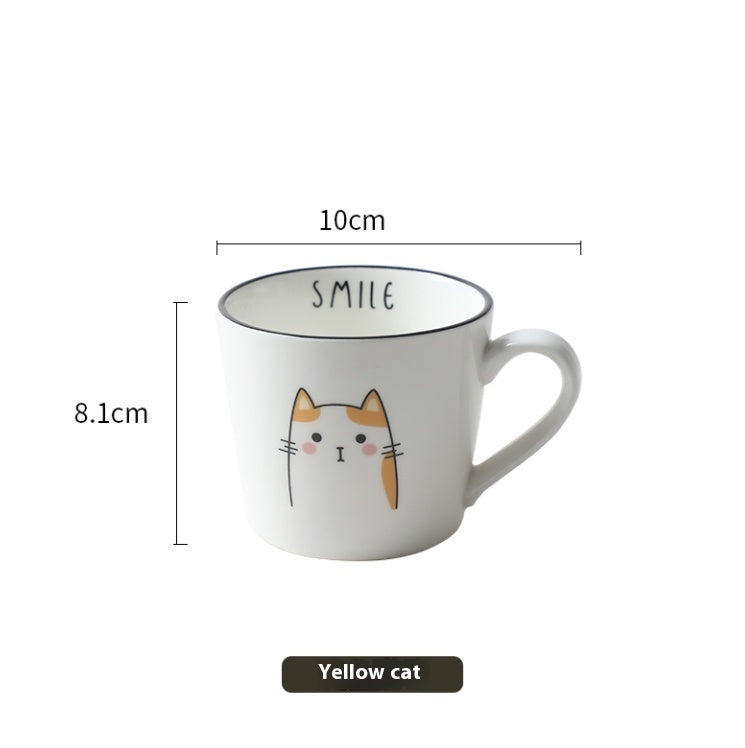 Breakfast Ceramic Milk Coffee Cup Couple Personality Creative Cartoon Cats