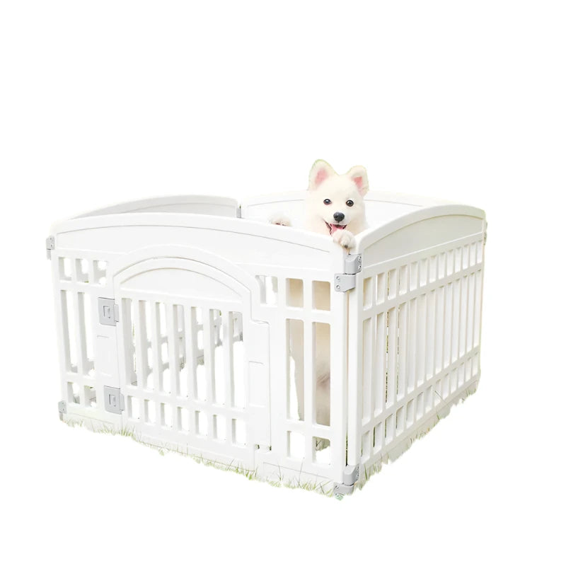 Pet Playpen Foldable Gate for Dogs Heavy Plastic Exercise Pen with Portable Indoor Outdoor Small Pets Fence