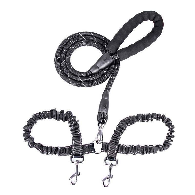 Dogs One Tow Two Leashes Pet Double Heads