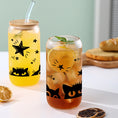 Load image into Gallery viewer, Cat Pattern 3d Printed 16oz Glass Mug With Lid & Straw Gifts
