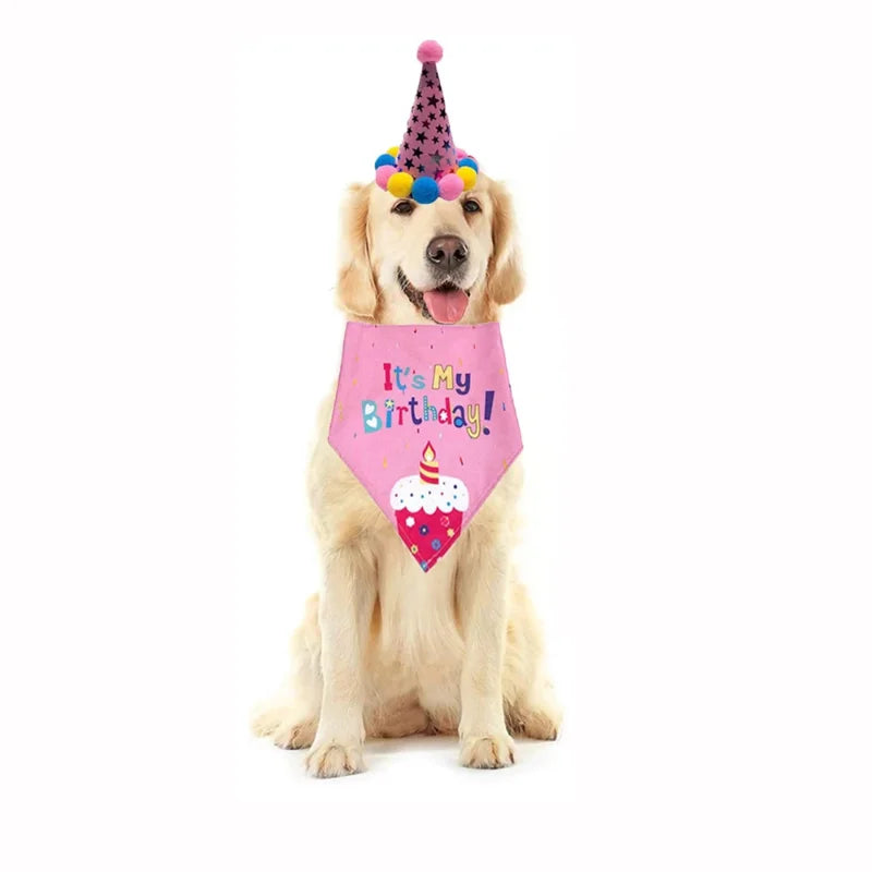 Dog Birthday Headwear Cap Decor Crown Hat Favor Headband  Party