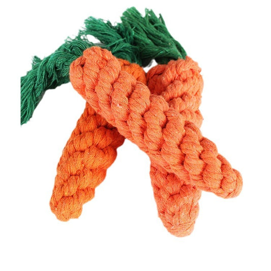 Cotton String Carrot Molar Teeth Cleaning Bite-resistant Dog Toy