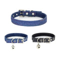 Load image into Gallery viewer, Pet Adjustable Collar With Bell Leather Denim
