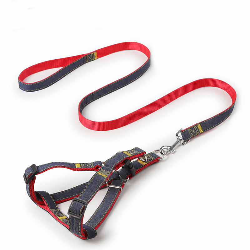 Denim Pet Leash  Sewn Cloth  Wear-resistant Chest Strap