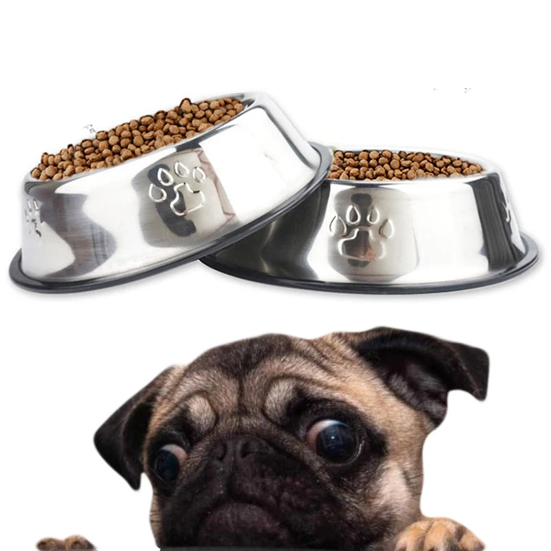 6 Size Stainless Steel Bowls Water, Food For Dogs and Cats