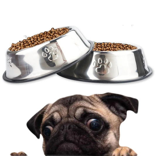 6 Size Stainless Steel Bowls Water, Food For Dogs and Cats