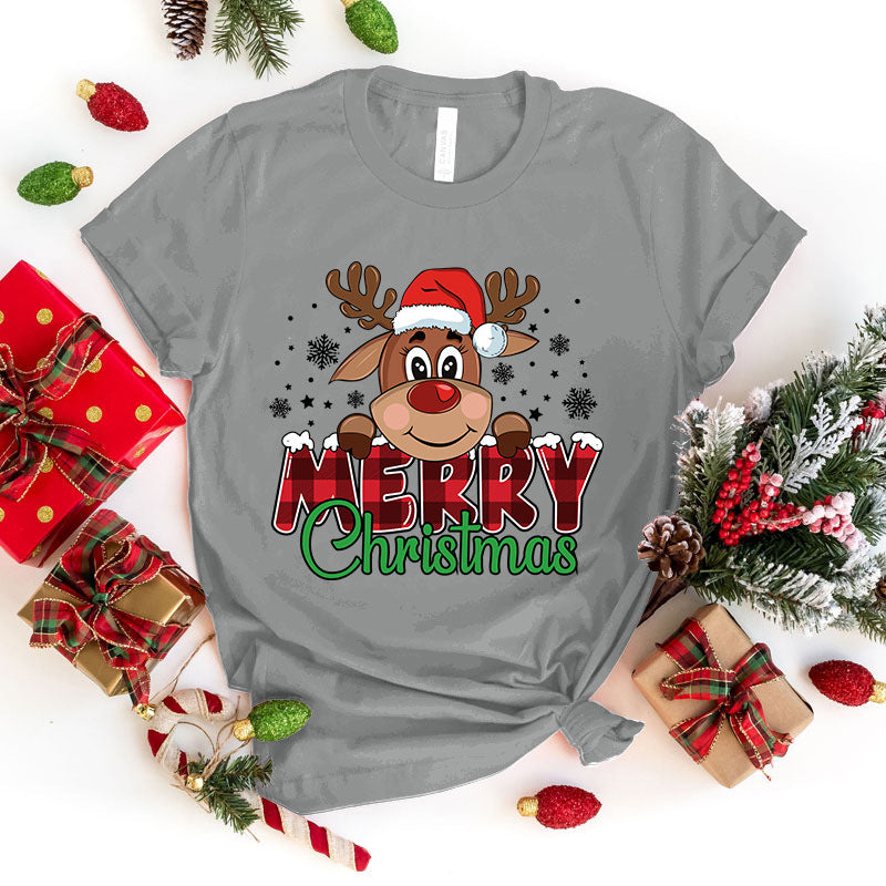 Cute Merry Christmas Printed T-shirt