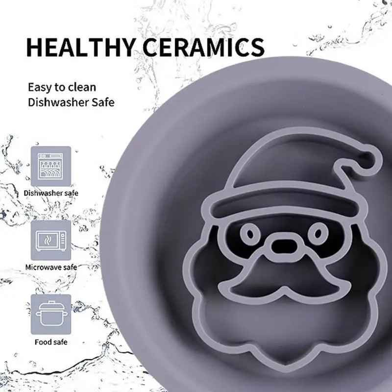 Slow Eating Dog Bowl Christmas Silicone Feeding Dish