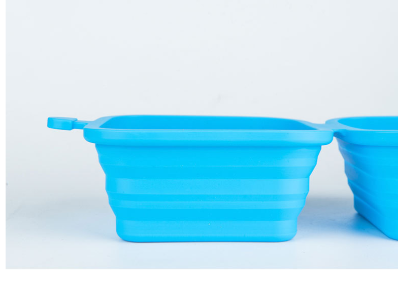 Foldable Bowl Dish For Dogs Outdoor Collapsible Silicone Food Water Feeding