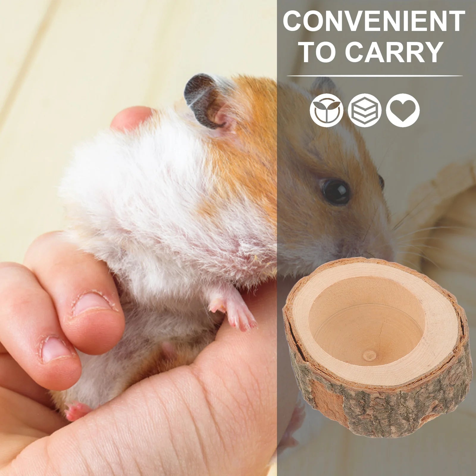 Hamster Food Bowl Wooden Dish