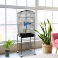 Load image into Gallery viewer, 59.3 Rolling Bird Cage, Large Forged Iron Cage, Medium-sized Pet House, with Rolling Bracket and Storage Rack
