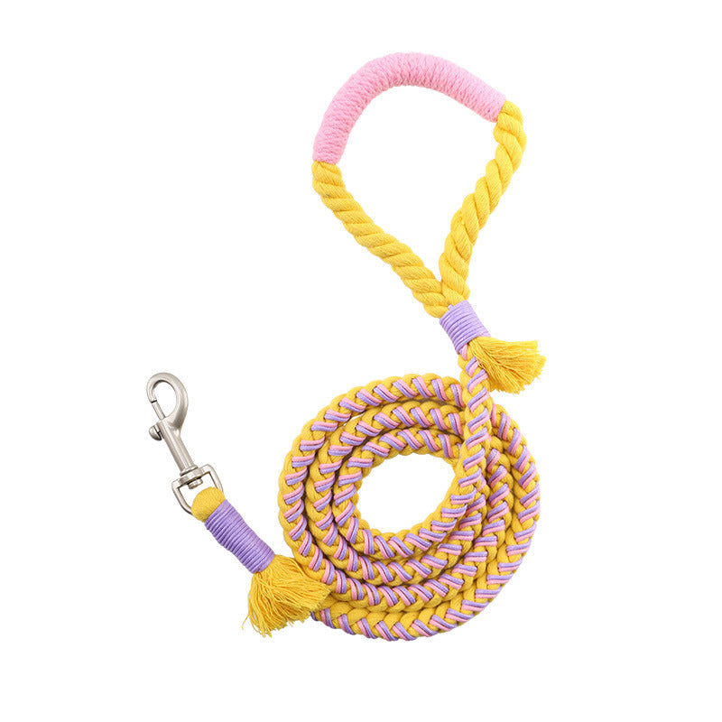 Handmade Cotton Colorful Traction Rope Dog Leashes