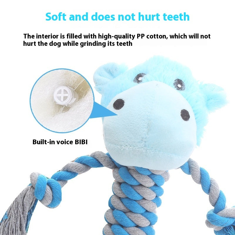 Plush Dog Toy Animal Shape Bite-resistant Molar Pet Toy