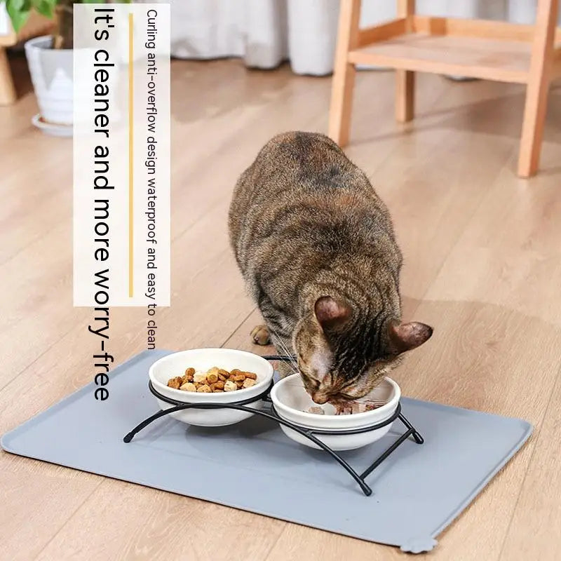 Pet Food Pad For Dog Cat Solid Color Silicone Pet Bowl Drinking Mat Dog Feeding Mat Placemat Easy Washing