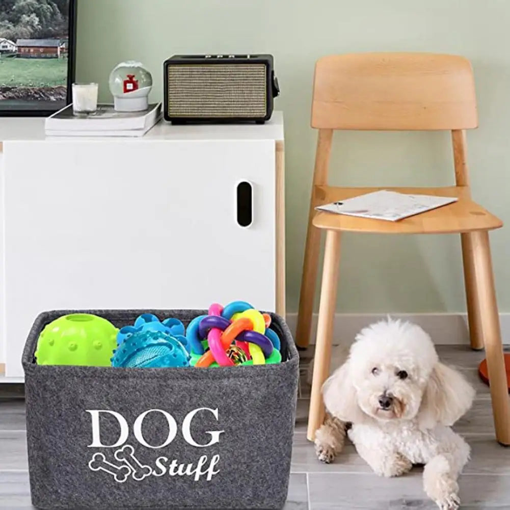 Dog Toy Organizer Storage with Handle for Clothing Blankets Pet Items