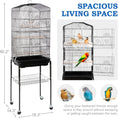 Load image into Gallery viewer, 59.3 Rolling Bird Cage, Large Forged Iron Cage, Medium-sized Pet House, with Rolling Bracket and Storage Rack
