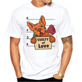 Load image into Gallery viewer, New Fashion Men's Bull Terrier Jail Mugshot Guilty Of Love Funny T-shirt Funny Animals
