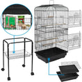 Load image into Gallery viewer, 59.3 Rolling Bird Cage, Large Forged Iron Cage, Medium-sized Pet House, with Rolling Bracket and Storage Rack
