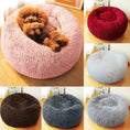 Load image into Gallery viewer, Donut Dog Bed Warm Soft Long Plush Bed For Small Large Dog Washable Sofa Cushion
