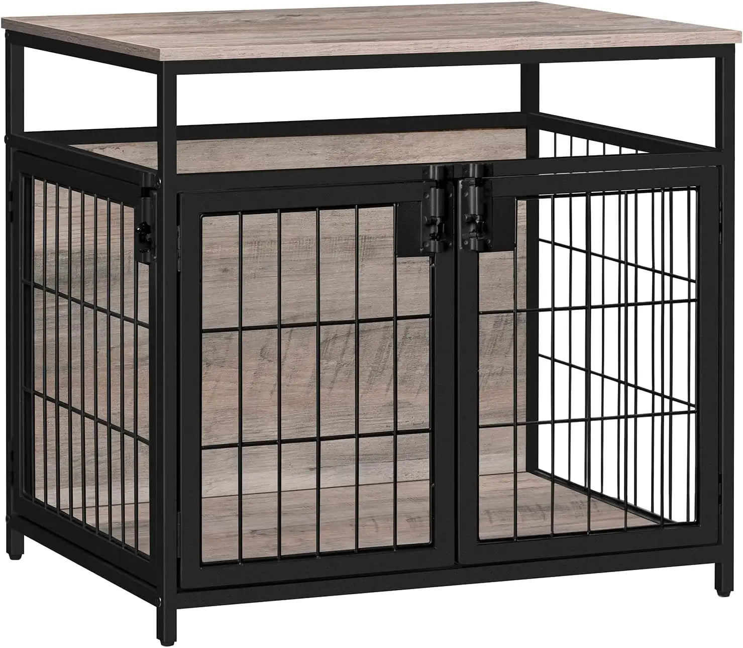 Dog Crate Furniture, 25.1 Inches Wooden Dog Crate, Dog Kennels Indoor with 3 Doors, Decorative Pet House End Table