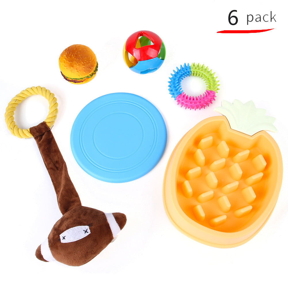 Pet Dog Cotton Rope Bite Resistant Plush Teeth Cleaning Toy Sets