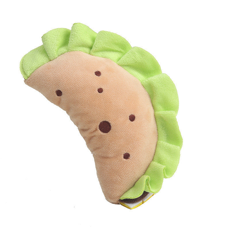 Dog Teething Simulation Sandwich Dumplings Chewing Noise Plush Toy