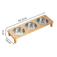 Load image into Gallery viewer, Pet Stainless Steel Food Bowl Pot Anti-tumble Large Wooden Frame Combination
