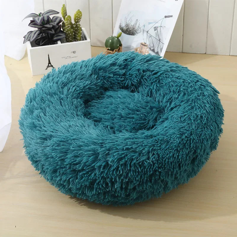 Donut Dog Bed Warm Soft Long Plush Bed For Small Large Dog Washable Sofa Cushion