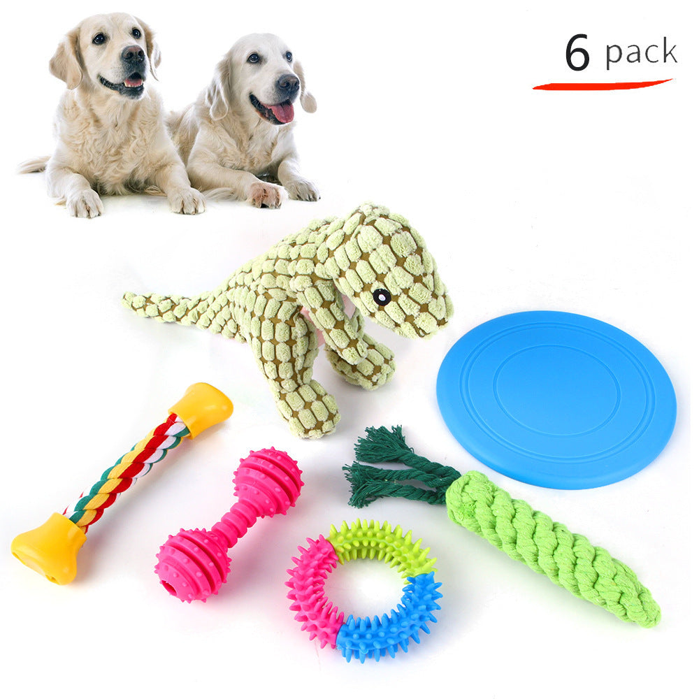 Pet Dog Cotton Rope Bite Resistant Plush Teeth Cleaning Toy Sets