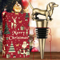 Load image into Gallery viewer, Dog Wine Bottle Stopper Christmas Gifts with Box Sausage Dog Pet Creative Set for Homes
