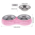 Load image into Gallery viewer, Rhinestone Bling Stainless Steel Pet Bowls Double Food Water Feeder
