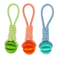 Load image into Gallery viewer, Dog Toys Treat Balls Interactive Hemp Rope Rubber Leaking Balls For Small Dogs Chewing Bite Resistant Toys Pet Tooth Cleaning
