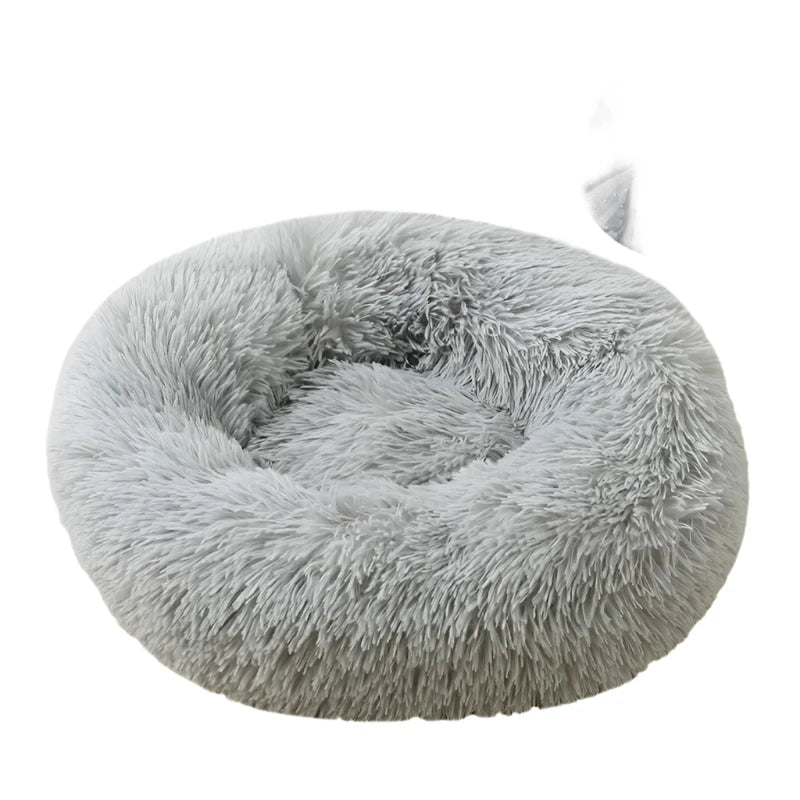 Donut Dog Bed Warm Soft Long Plush Bed For Small Large Dog Washable Sofa Cushion