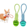 Load image into Gallery viewer, Dog Toys Treat Balls Interactive Hemp Rope Rubber Leaking Balls For Small Dogs Chewing Bite Resistant Toys Pet Tooth Cleaning
