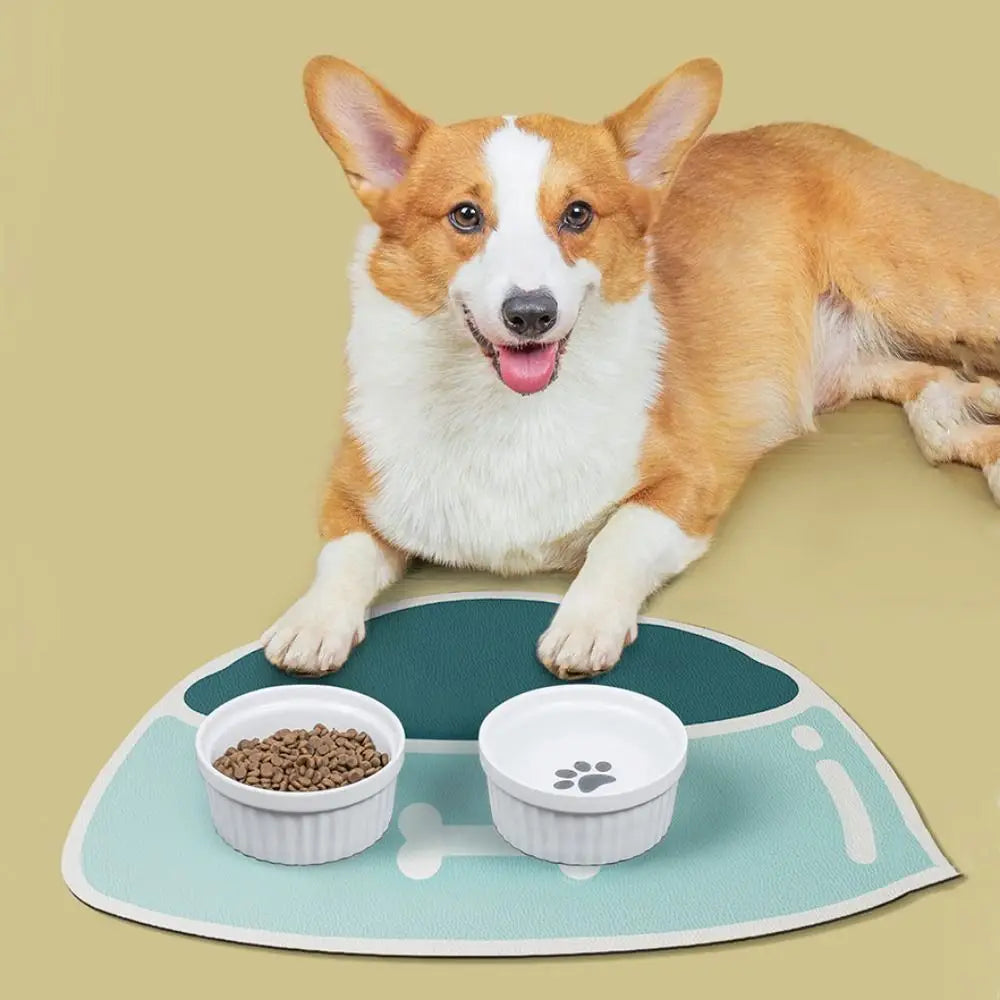 Pet Feeding Mat Anti Slip Absorbent Pet Placemat Quick Drying Foldable Dog Food Mat Indoors