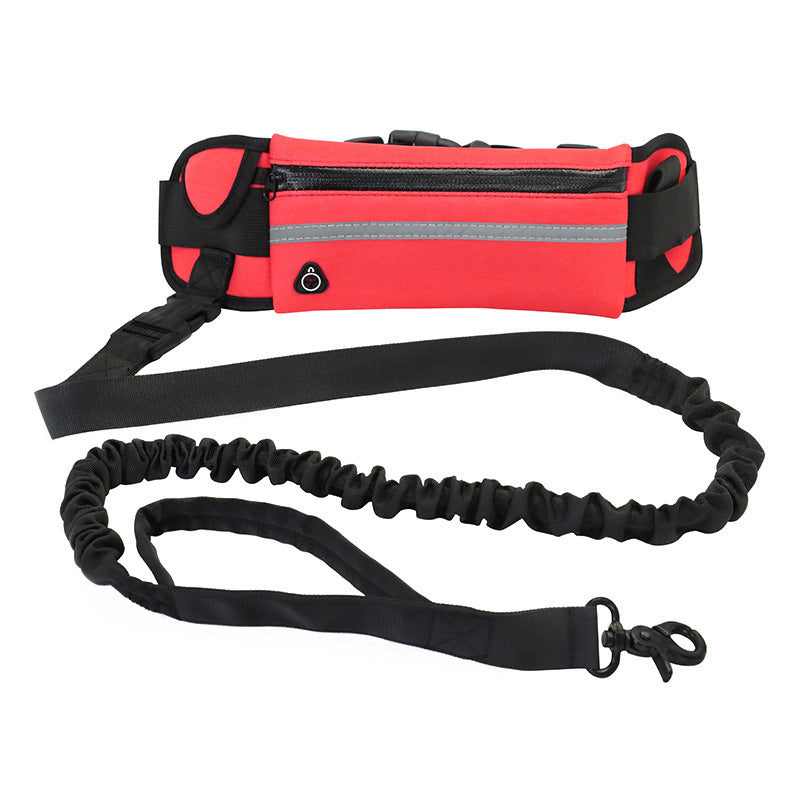 Hands Free Walking And Training Belt With Leash For Up To 180lbs Dogs With Phone Pocket And Water Bottle Holder