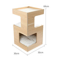 Load image into Gallery viewer, Solid Wood Double Layer Cat Nightstand Tower
