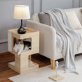 Load image into Gallery viewer, Solid Wood Double Layer Cat Nightstand Tower
