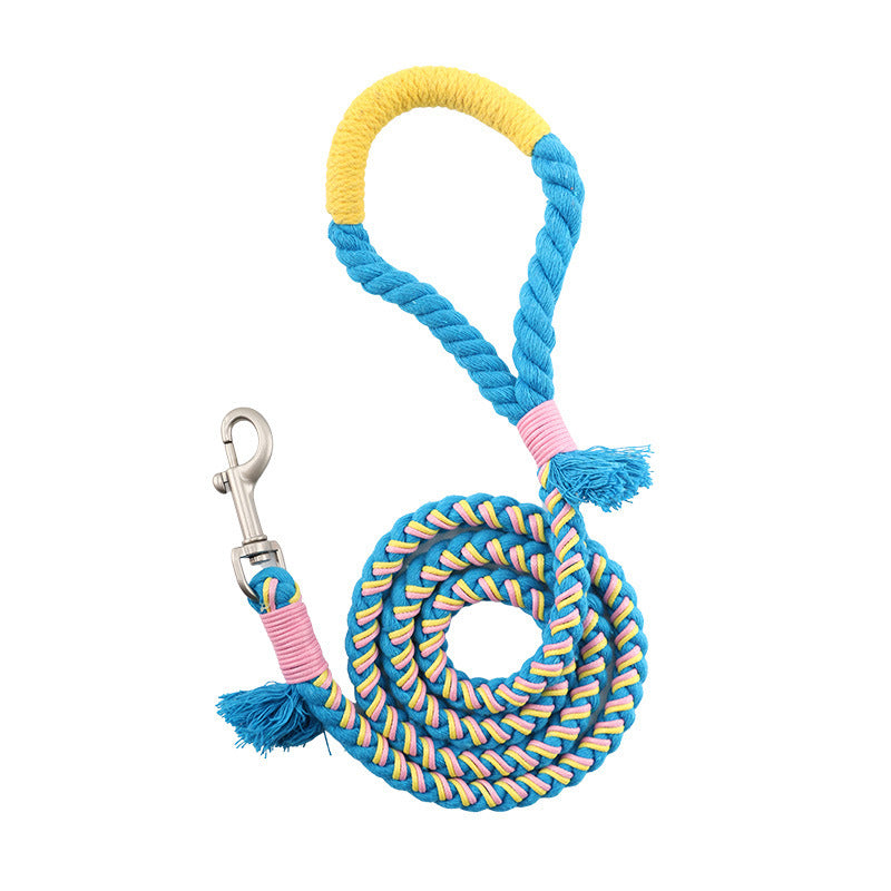 Handmade Cotton Colorful Traction Rope Dog Leashes