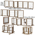 Load image into Gallery viewer, Dog Gate With 144 Extra Wide 32 Tall 6 Panels Foldable  Pet Gate Barrier For House Doorway Stairs Pet Safety Solid Hard Wood Fence Support
