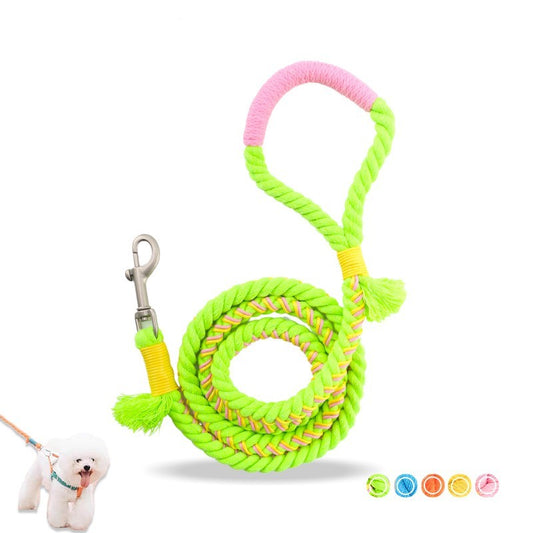 Handmade Cotton Colorful Traction Rope Dog Leashes