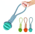 Load image into Gallery viewer, Dog Toys Treat Balls Interactive Hemp Rope Rubber Leaking Balls For Small Dogs Chewing Bite Resistant Toys Pet Tooth Cleaning
