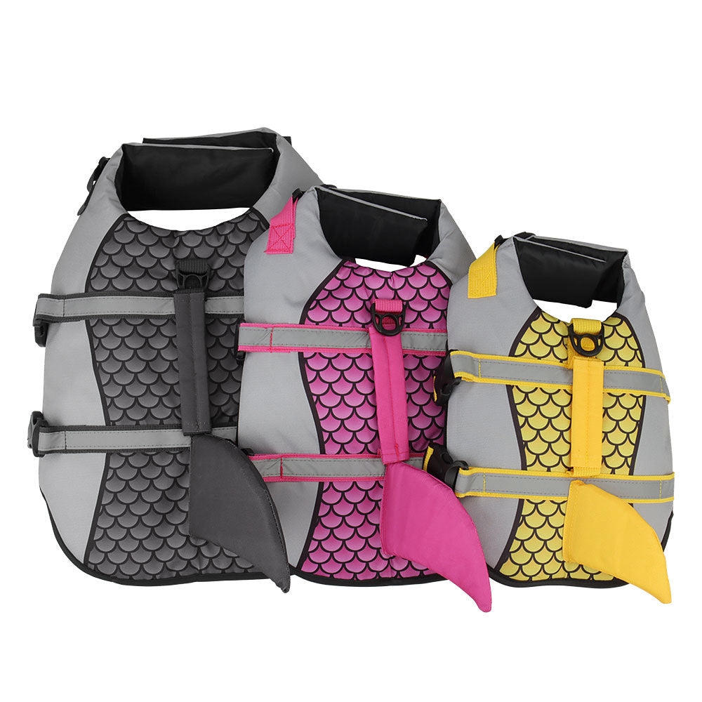 Swim Pet Dog Life Jacket Vest Clothes Life Vest Collar Harness Pets Swimming Summer Swimwear Scales Shark