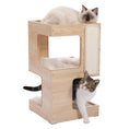 Load image into Gallery viewer, Solid Wood Double Layer Cat Nightstand Tower
